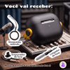 Capa Protetora de Silicone Nerdcase para AirPods Pro 3, Music Preta com detalhe Amarelo