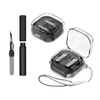 Kit Limpador para Fones e Capa Protetora Nerdcase para Galaxy Buds 4, Buds 4 Pro, Silicone, Transparente com Cordão