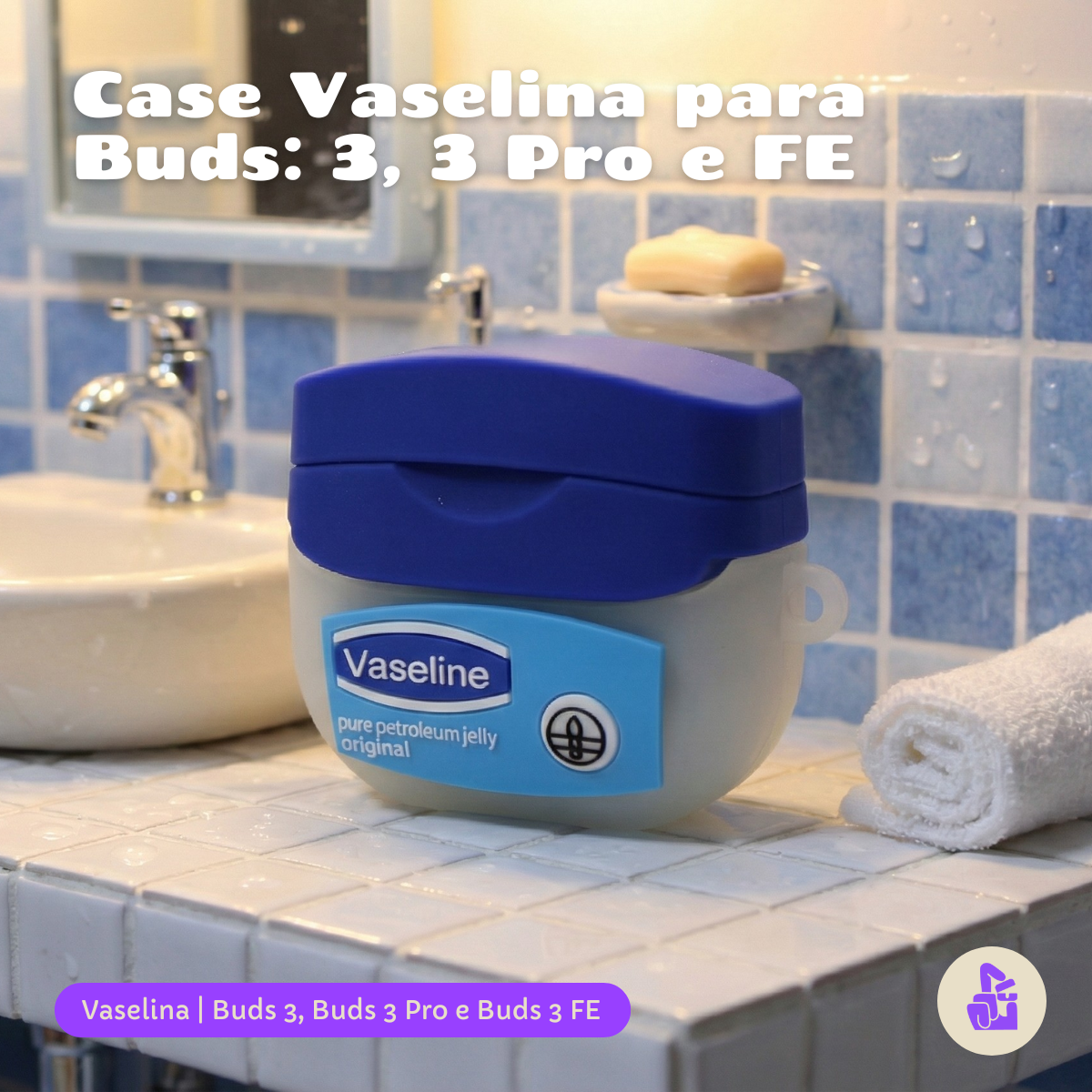 Kit Limpador para Fones e Capa Protetora Nerdcase para Samsung Galaxy Buds 3, Buds 3 Pro, Buds 3 Fe, Hidratante Vaselin