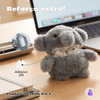 Kit Limpador para Fones e Capa de Pelúcia Nerdcase para AirPods Pro 3, Elefante Cinza