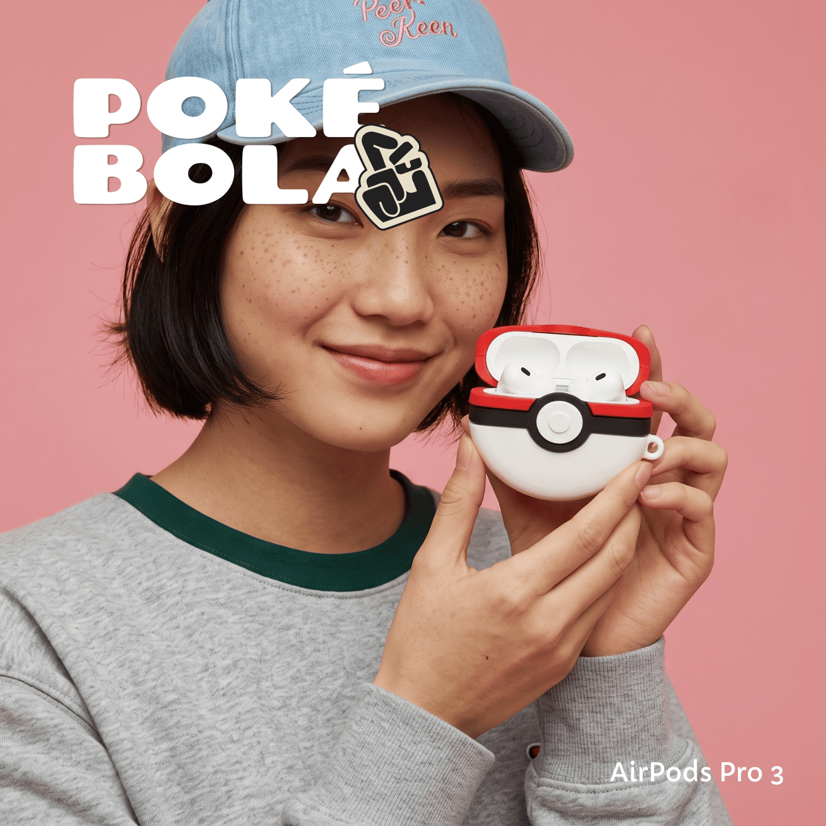 Capa Protetora Nerdcase Compatível com AirPods Pro 3, Silicone, Pokebola