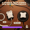 Capa Airtrek Nerdcase para AirPods 4, Suporte Adaptado, Preto e Branco
