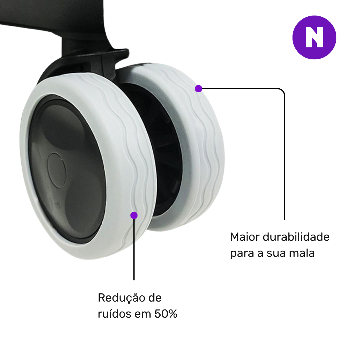 NERDCASE, Capa Protetora para Rodinhas de Mala, Antiderrapante, Jogo com 8 Unidades