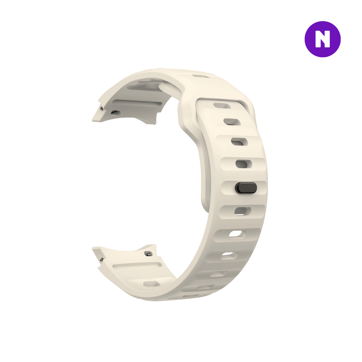 Pulseira 20mm entre Pinos para Samsung Galaxy Watch, Silicone, Bege
