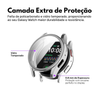 Capa com Película de Vidro Nerdcase Compatível com Samsung Galaxy Watch 6 40mm, Prata Cromado