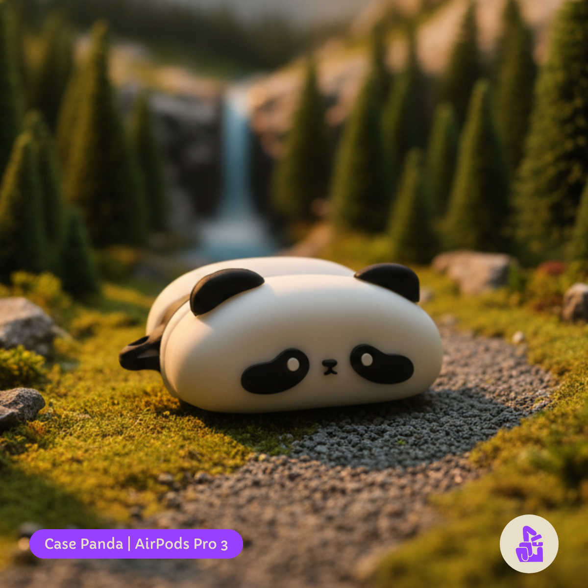 Capa Protetora Nerdcase para AirPods Pro 3, Panda