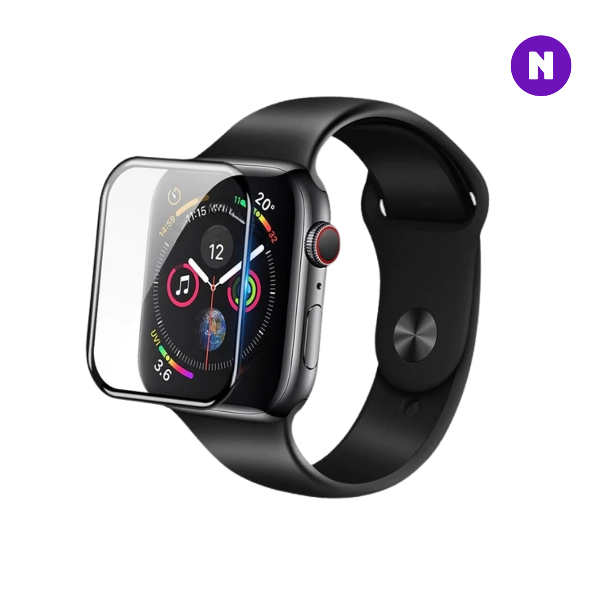 Película 38mm de Vidro Cerâmico Apple Watch, Transparente