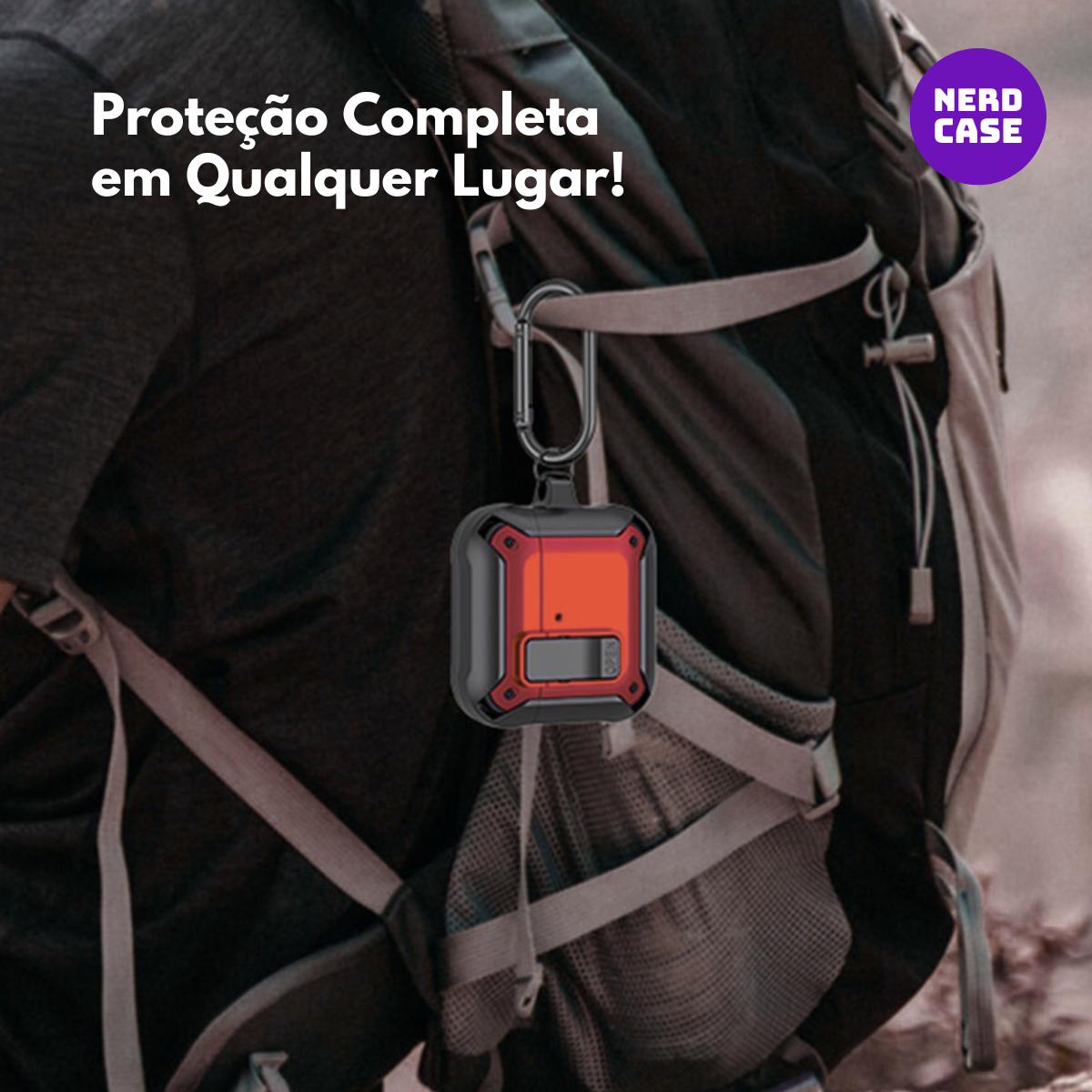 NERDCASE, Case, Capa Resistente, Compatível com AirPods 4, Vermelho