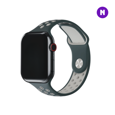 Pulseira 42/44/45/49mm para Apple Watch, Verde Verti/Cinza