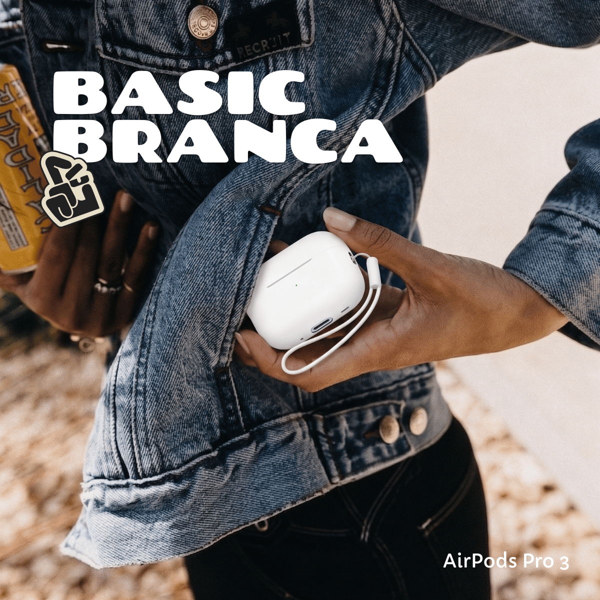 Kit Limpador para Fones e Capa Protetora de Silicone Nerdcase para AirPods Pro 3, Branca