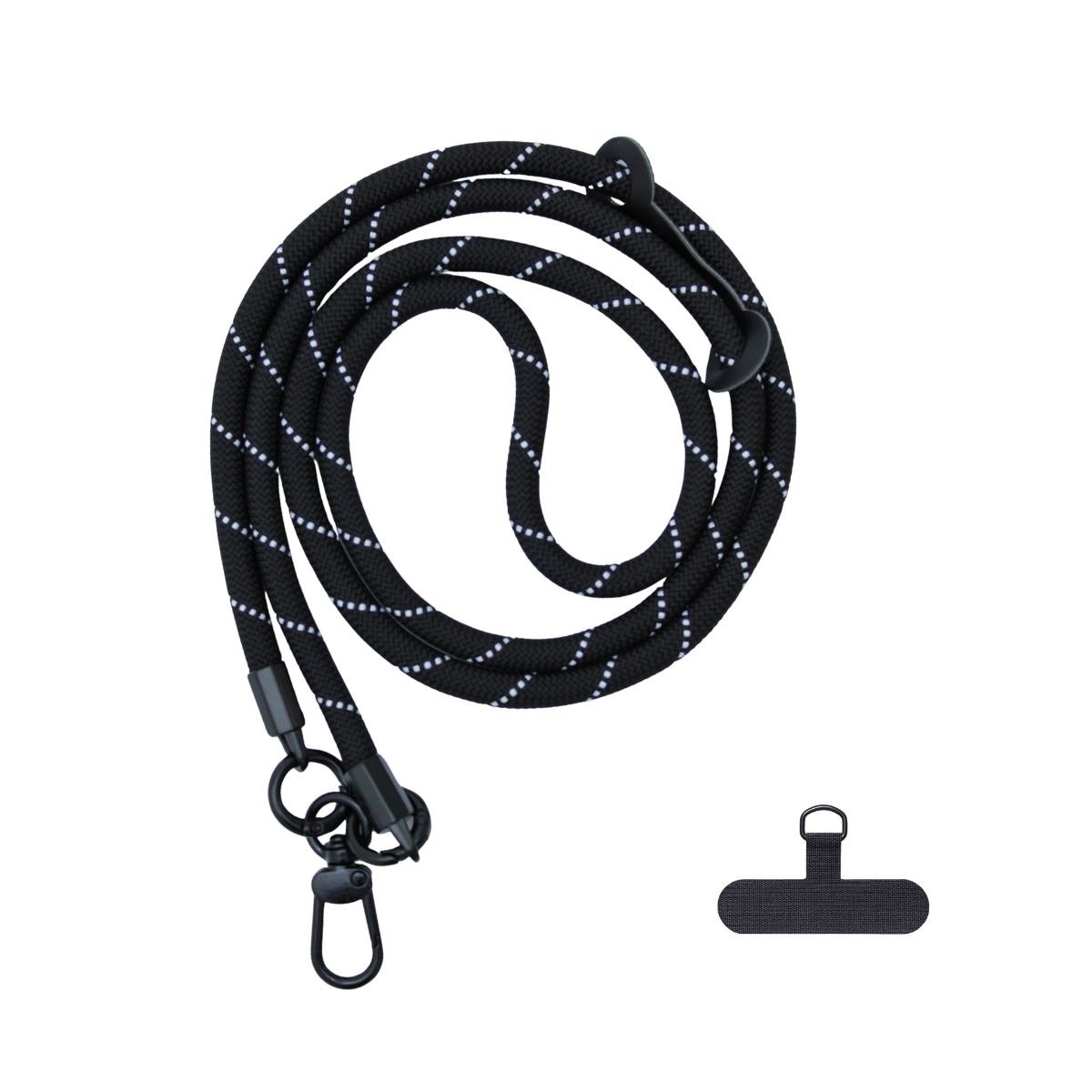 Cordão Universal Nerdcase para Celular, Poliéster, Cinza Rajado