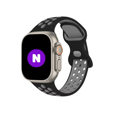 Pulseira 42/44/45/49mm para Apple Watch, Preto/Cinza
