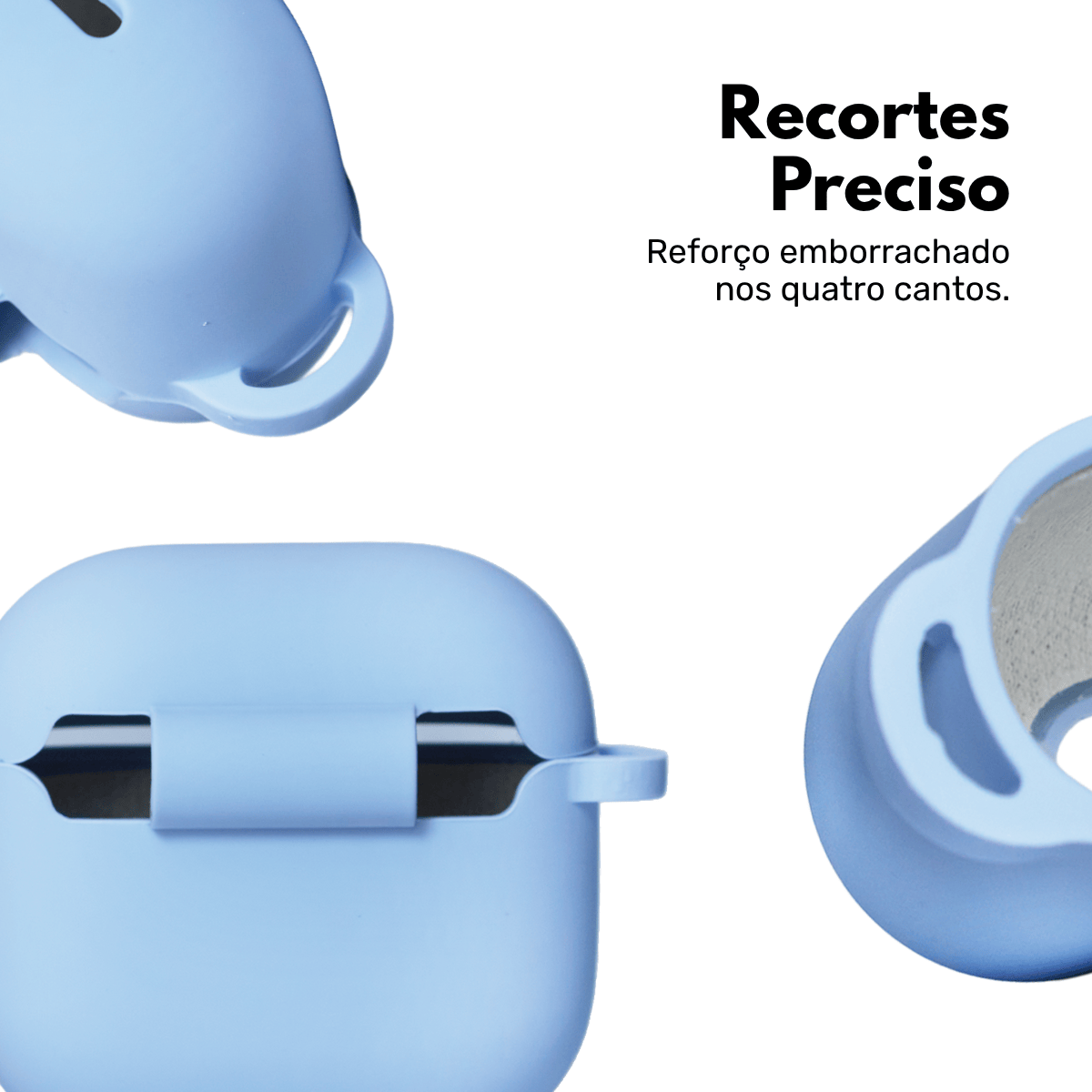 Capa Protetora Nerdcase de Silicone Premium, Compatível com AirPods 4, Cinza