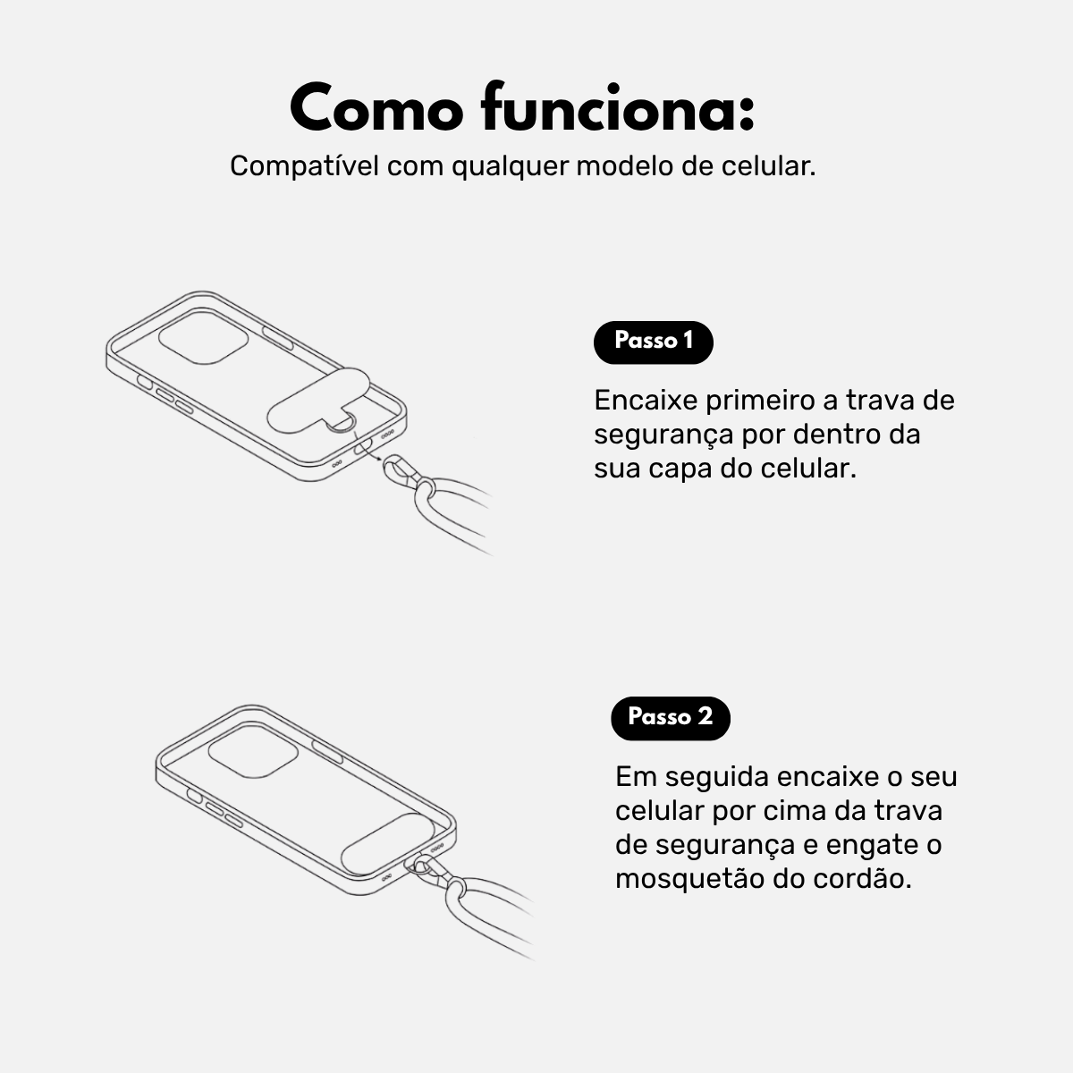 Cordão Universal Nerdcase de Pulso para Celular, Caramelo