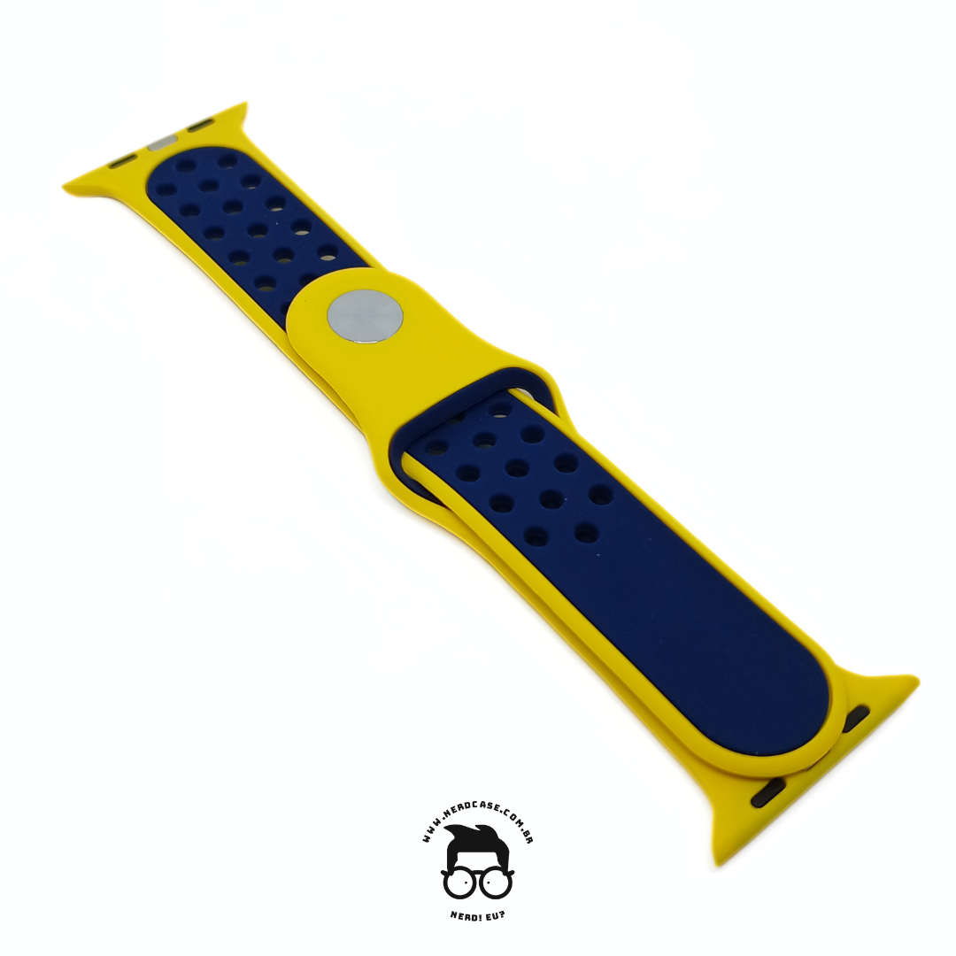 Pulseira 38/40/41mm para Apple Watch, Amarelo/Azul