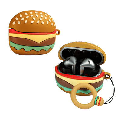Capa Protetora Nerdcase para Samsung Galaxy Buds 3, Buds 3 Pro, Buds 3 Fe, Silicone, Hamburguer