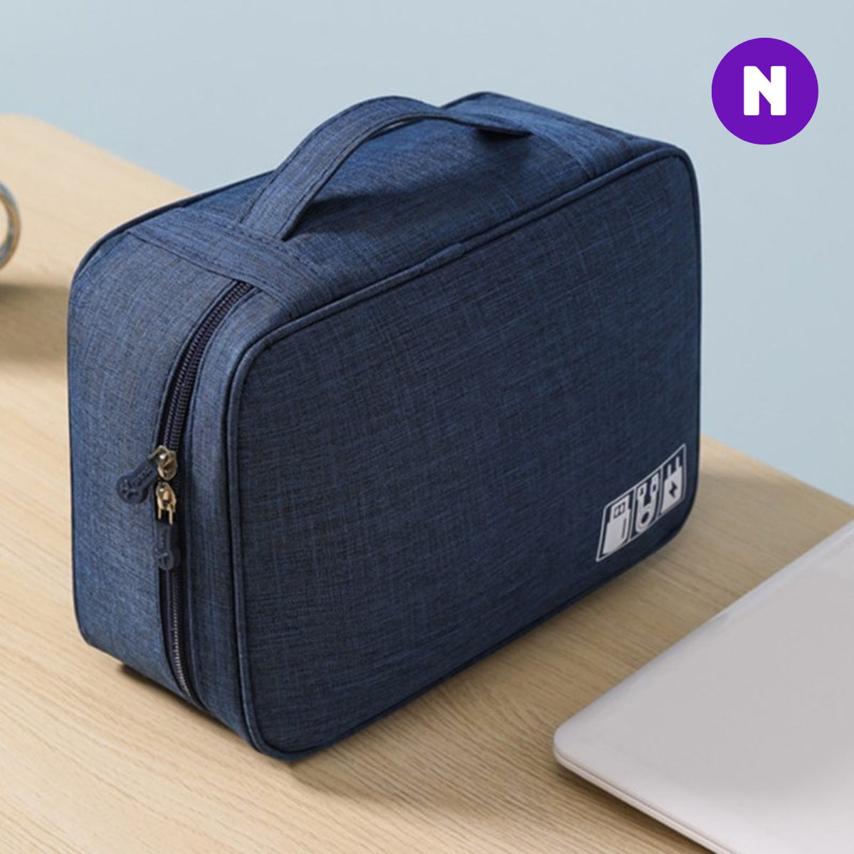 NERDCASE, Bolsa Organizadora Cabos, 18x24,5cm, Poliéster, Azul Marinho