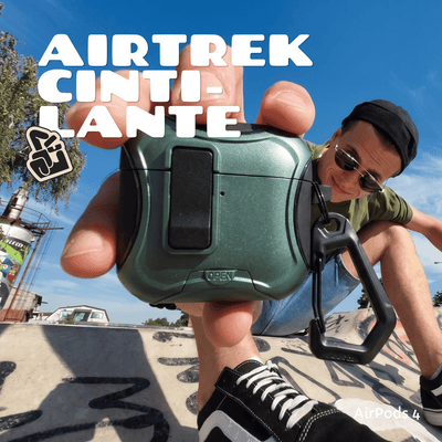 Kit Limpador para Fones e Capa Protetora Airtrek Nerdcase para AirPods 4, Suporte Adaptado, Verde Cintilante