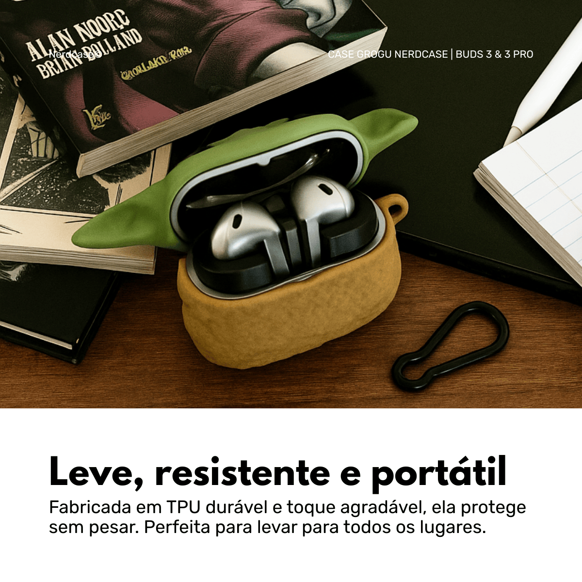 Capa Protetora Nerdcase Compatível com Samsung Galaxy Buds 3/3 Pro, Baby Yoda