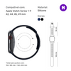 Pulseira 42/44/45/49mm para Apple Watch, Azul Marinho/Preto