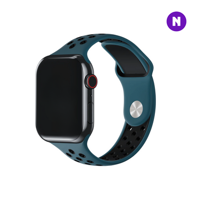 Pulseira 42/44/45/49mm para Apple Watch, Azul Petróleo/Preto