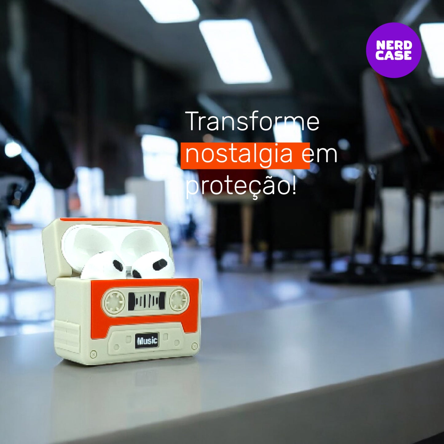 Kit Limpador e Capa Fita Cassete para AirPods 4