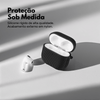 Capa Protetora Nerdcase de Silicone Texturizada Compatível com AirPods 4, Preta