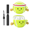 Kit Limpador para Fones e Capa Protetora de Silicone Nerdcase para AirPods Pro 1 e 2, Bola de Tênis