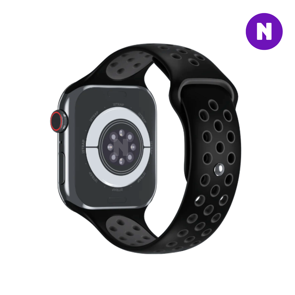 Pulseira 42/44/45/49mm para Apple Watch, Preto/Cinza