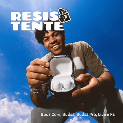 Capa Protetora Nerdcase para Galaxy Buds FE, Buds Core, Buds 2, Pro e Live, Suporte Adaptado, Resistente Transparente