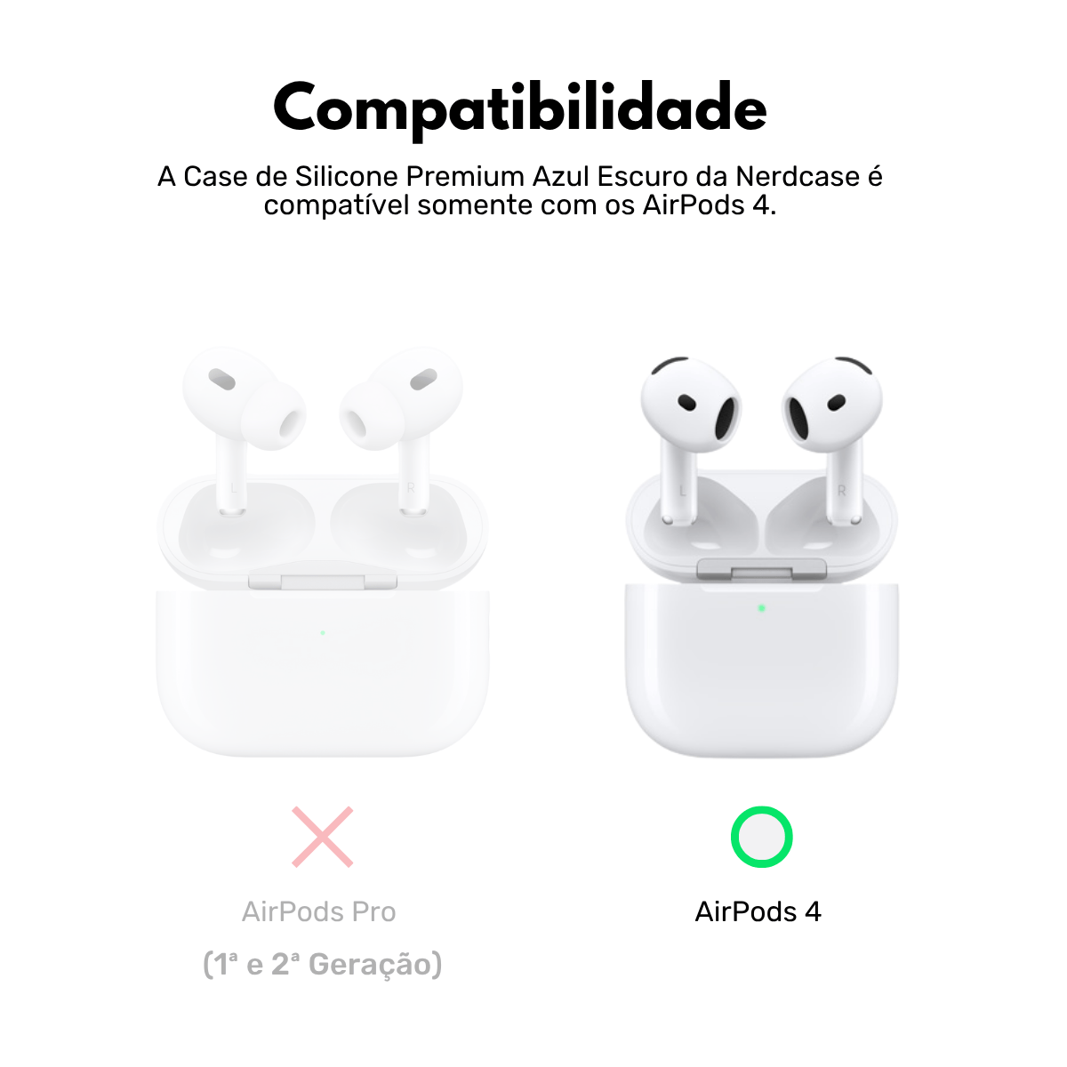Case Silicone Premium para AirPods 4 Azul Marinho