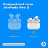 Kit Limpador para Fones e Capa Protetora Compatível com AirPods Pro 3, Formato Mala de Viagem, Cinza