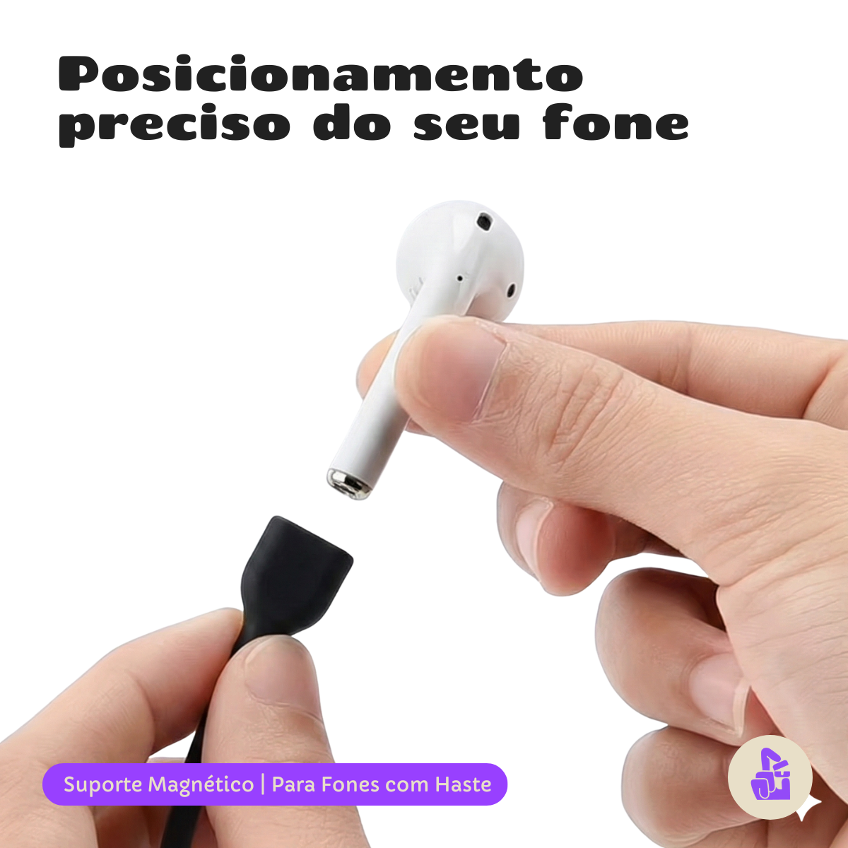 Suporte Cordão Magnético Nerdcase para fones sem fio, Preto