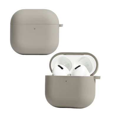 Capa Protetora Nerdcase Compatível com AirPods 4, Silicone Premium, Cinza Escuro