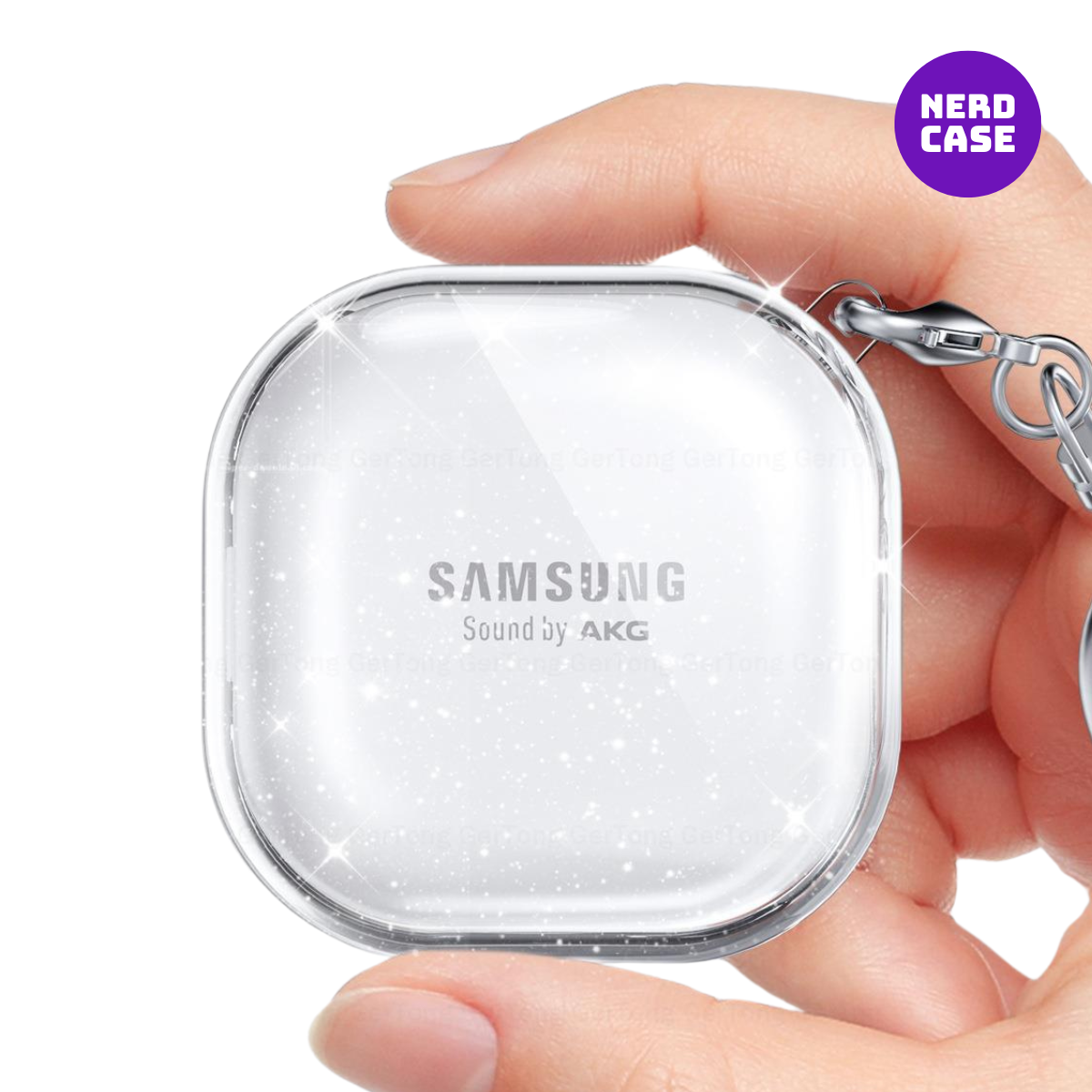 NERDCASE, Case Silicone Transparente com Glitter para Buds