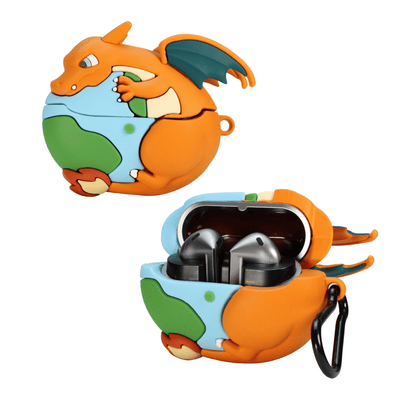 Capa Protetora Nerdcase para Samsung Galaxy Buds 3, Buds 3 Pro, Buds3 Fe, Silicone, Dragão de Fogo