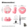 Kit Limpador para Fones e Capa Protetora de Silicone Nerdcase para AirPods Pro 1 e 2, Rosquinha Donuts Rosa