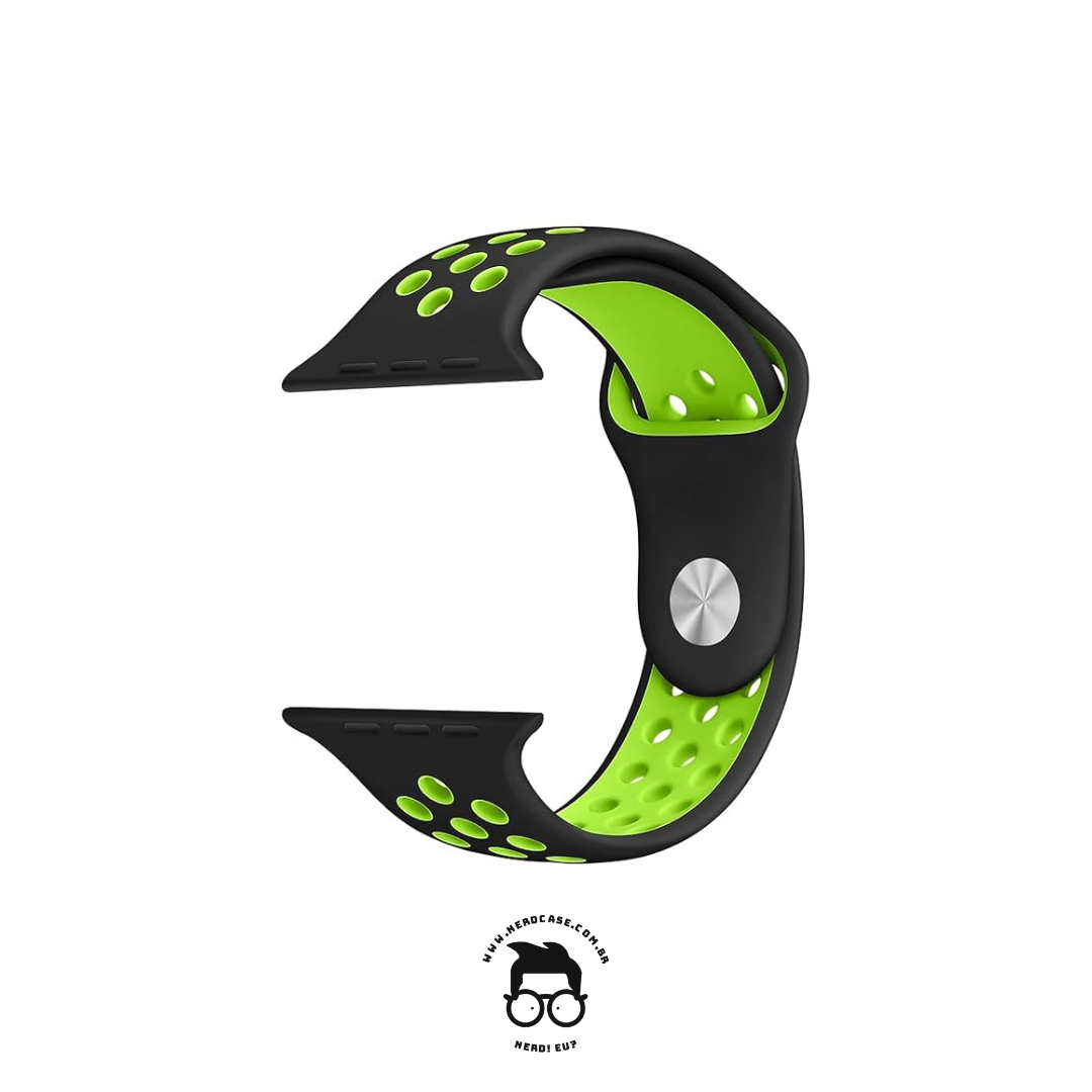 Pulseira 42/44/45/49mm para Apple Watch, Preto/Verde