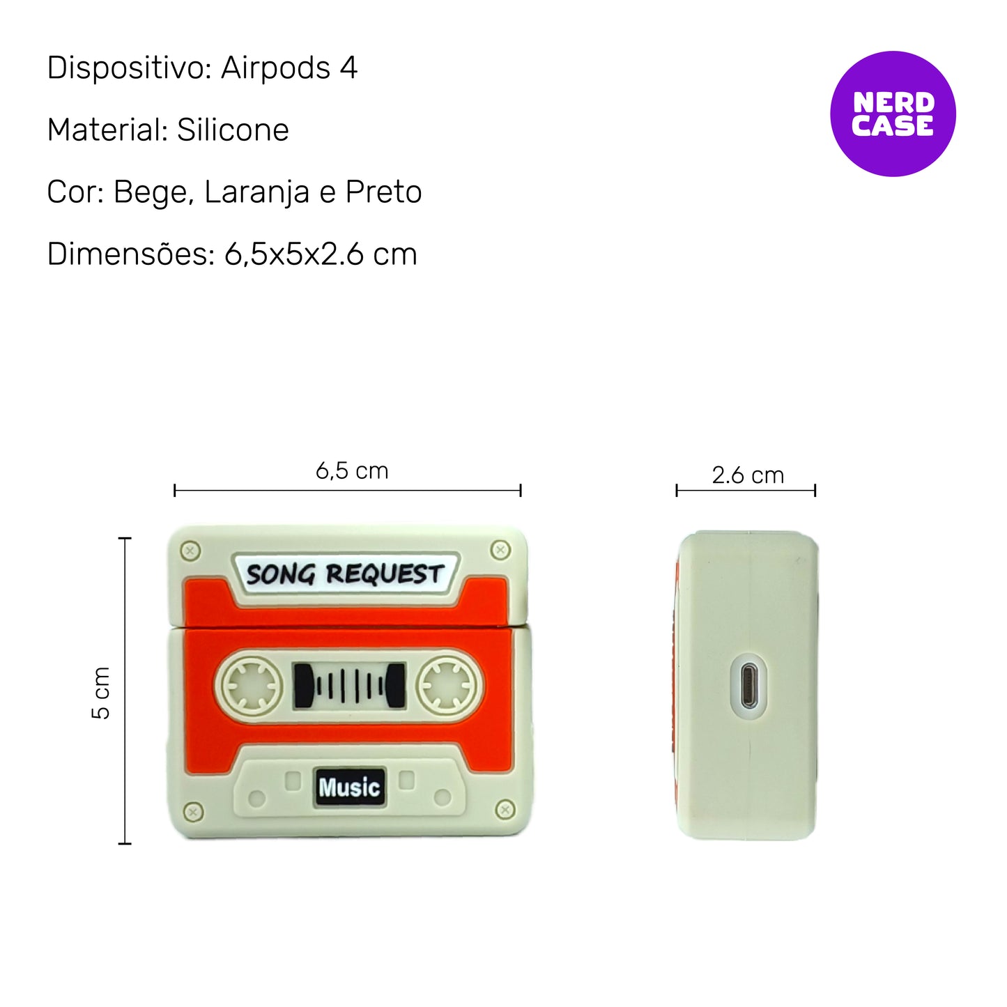 NERDCASE, Case Fita Cassete para AirPods 4