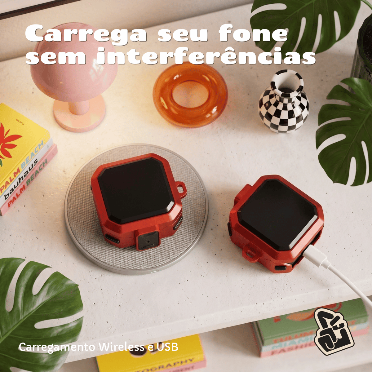 Capa Protetora Nerdcase para Galaxy Buds 4, Buds 4 Pro, Silicone Premium Resistente, Vermelha