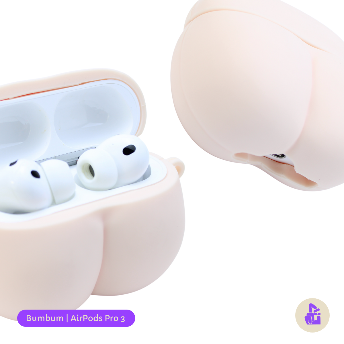 Kit Limpador para Fones e Capa Protetora Nerdcase para AirPods Pro 3, Formato de Bumbum