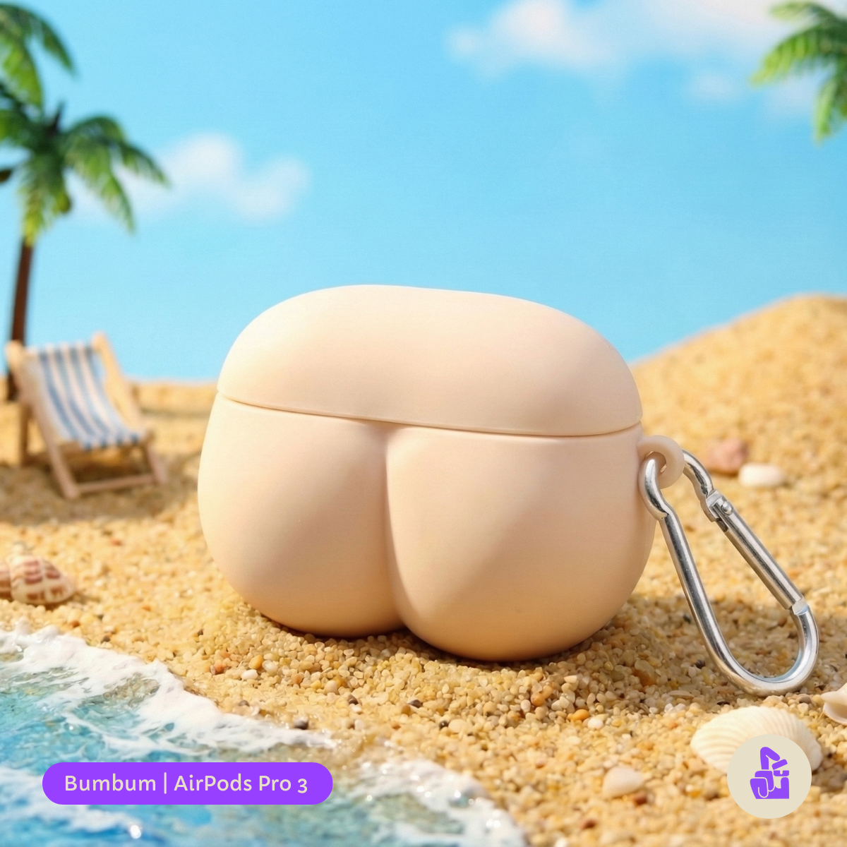 apa Protetora Nerdcase para AirPods Pro 3, Formato de Bumbum