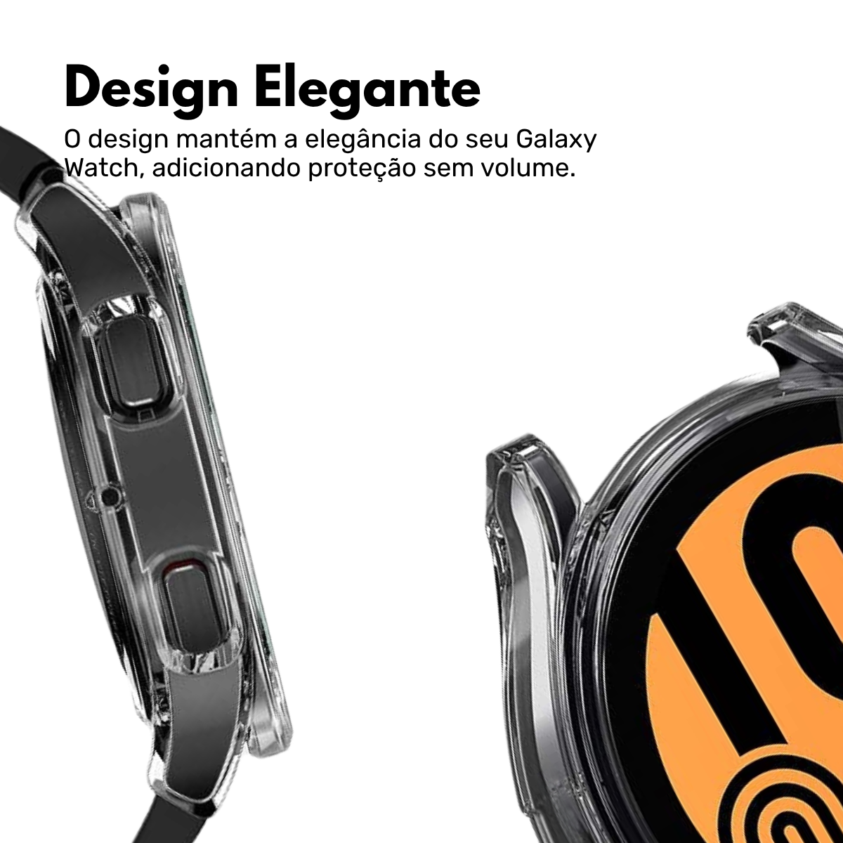 Capa com Película de Vidro Nerdcase Compatível com Samsung Galaxy Watch 6, 44mm, Transparente