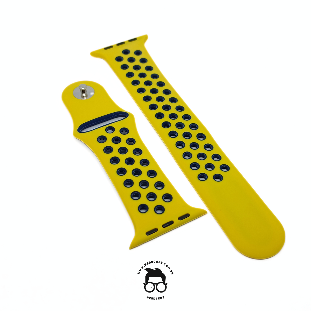 Pulseira 38/40/41mm para Apple Watch, Amarelo/Azul