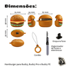 Kit Limpador para Fones e Capa Protetora Nerdcase para Galaxy Buds 3, Buds 3 Pro, Buds 3 Fe, Silicone, Hamburguer