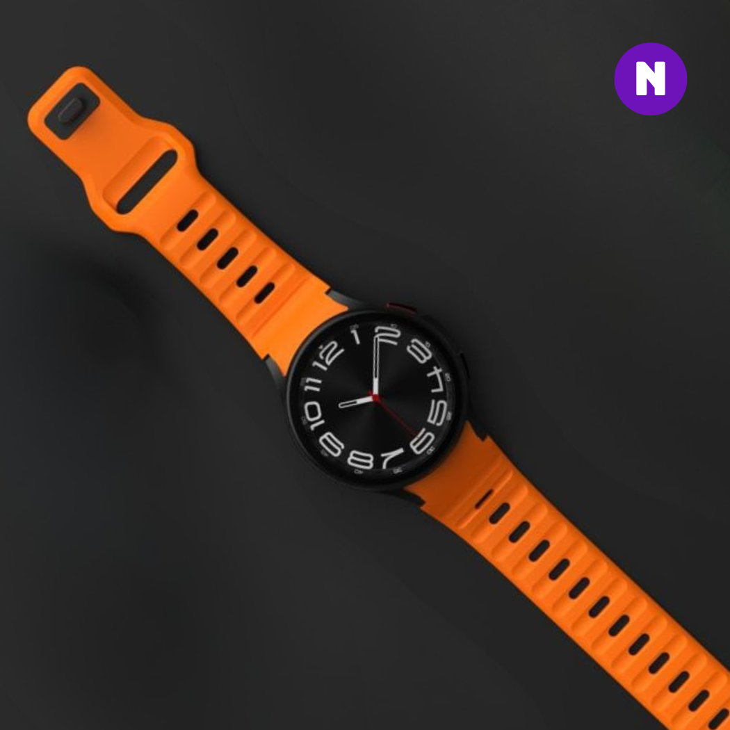 Pulseira 20mm entre Pinos para Samsung Galaxy Watch, Silicone, Laranja