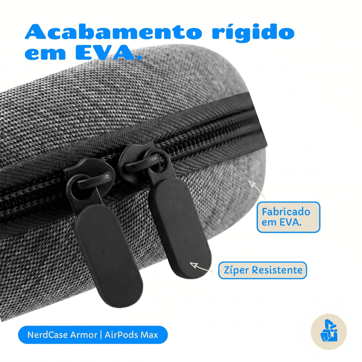 Capa Estojo Nerdcase para Airpods Max, Cinza