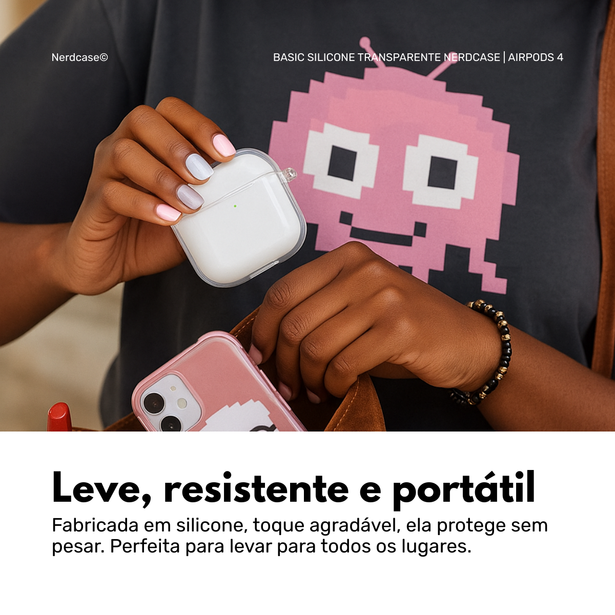 Case Silicone Transparente para AirPods 4