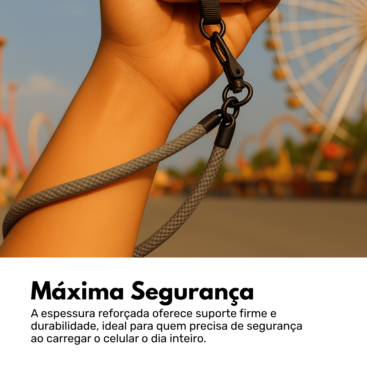 Cordão Universal Nerdcase de Pulso para Celular, Cinza