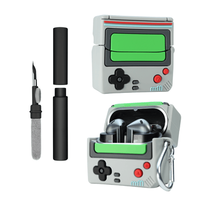 Kit Limpador para Fones e Capa Protetora Nerdcase para Galaxy Buds 3, Buds 3 Pro, Buds 3 Fe, Silicone, Gameboy